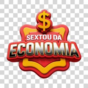 Selo 3D Sextou da Economia Vermelho Para Composição PSD download