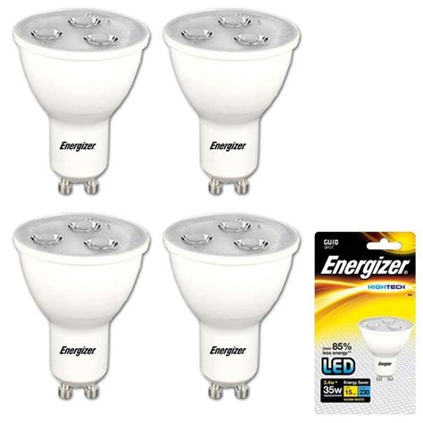 4x Energizer Led Gu10 3 4w 220v Warm White Downlight Spot Light Bulb