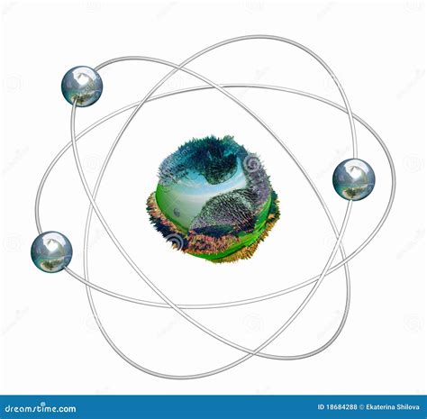 3d Isolated Green Atomic Structure Royalty Free Stock Photos Image