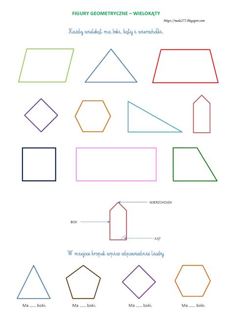 Blog Edukacyjny Dla Dzieci Figury Geometryczne Karty Pracy