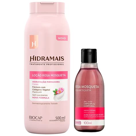 Creme Rosa Mosqueta 500ml Óleo Mosqueta 100ml Farmax Tira Manchas e