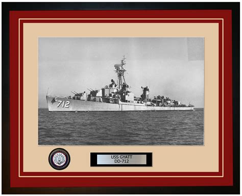 USS GYATT DD-712 Framed Navy Ship Photo Burgundy – Navy Emporium