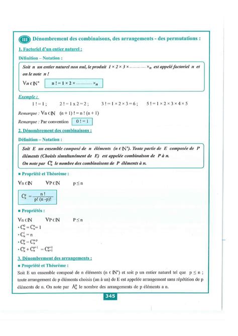 Solution Cours Math Matiques D Nombrement R Sum De Cours Exercices