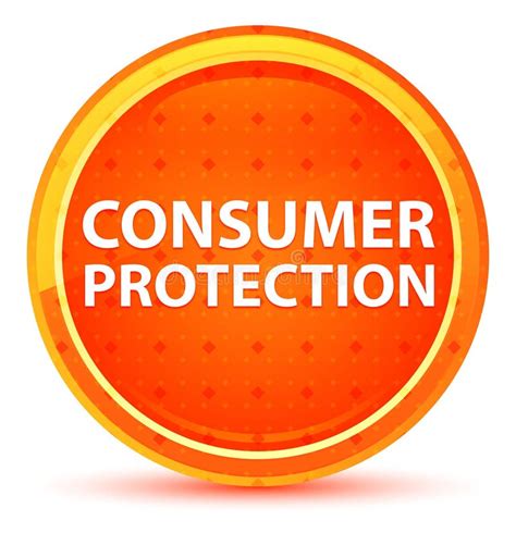 Consumer Protection Natural Orange Round Button Stock Illustration