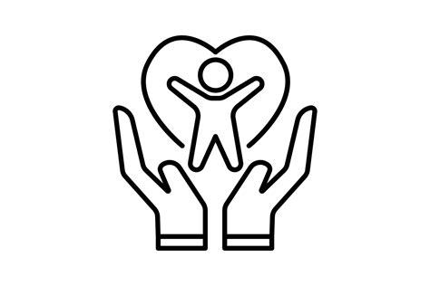 Self Care Icon Hand Heart And Man Icon Related To Healthy Living