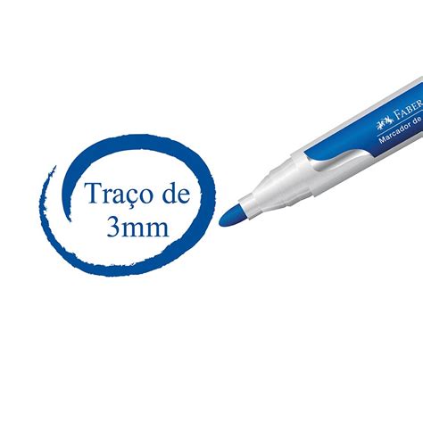 Pincel Marcador Quadro Branco Azul Faber Castell Pt Un Loja