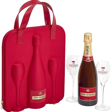 Piper Heidsieck Cuv E Brut Travel Flute Gift Set Bottle Flutes