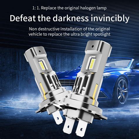 Pc H Led Headlight Bulb Mini Wireless W Lm K Csp For Car