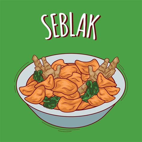 Seblak Illustration Indonesian Food With Cartoon Style 18816246 Vector