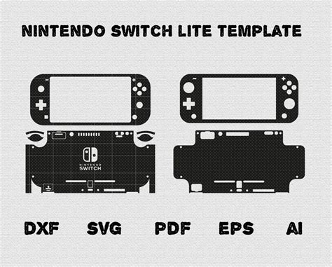 Nintendo Switch Lite Skin Template Svg Cut File Nintendo Switch Lite Console Full Wrap Skin