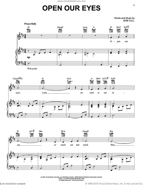 Open Our Eyes Sheet Music For Voice Piano Or Guitar PDF