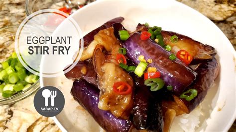 Garlic Oyster Sauce Eggplant Stir Fry Youtube