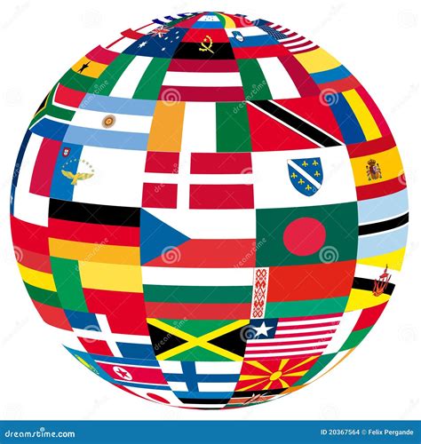 Globe With Flags Stock Vector Illustration Of India 20367564