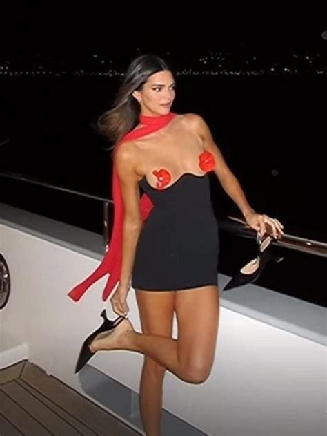 Kendall Jenner Frees The Nipple In Boob Baring Mini Dress Photos