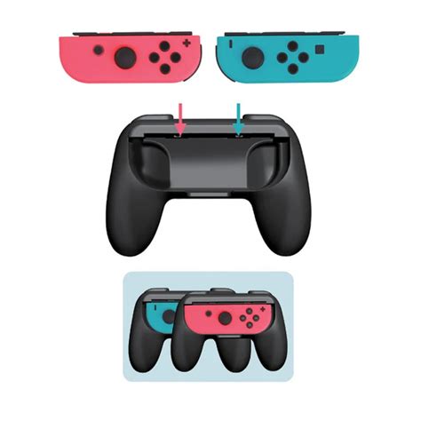 1 bleu 1 rouge Manette de jeu Joy Con avec poignée en ABS pour Nintendo