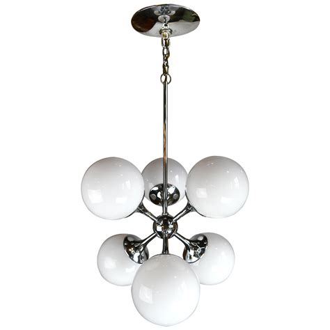 Big Chrome Sputnik Mid Century Chandelier Hanging Lamp At 1stDibs