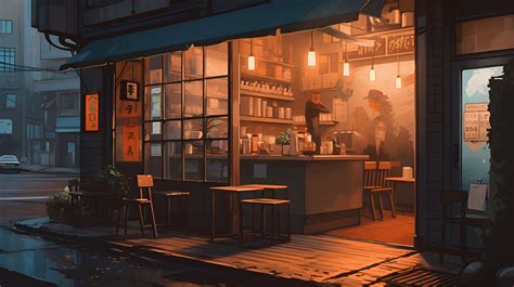 Japanese Night Cafe Vibes Lofi In 2024 Chill Wallpaper Desktop