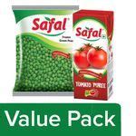 Buy Safal Frozen Green Peas 500gm Tomato Puree 200ml Online At Best