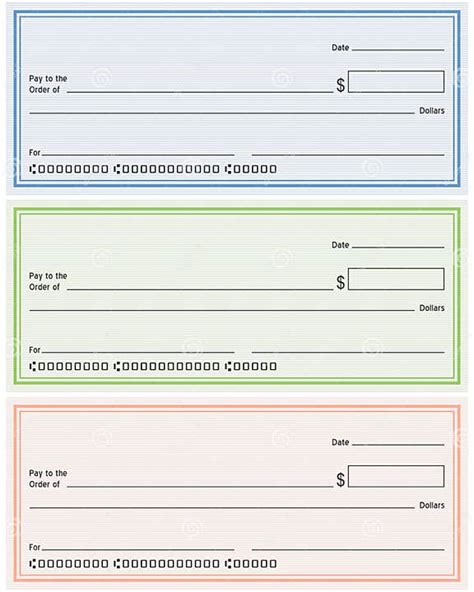 Blank Generic Bank Checks Stock Vector Illustration Of Personal 15084276