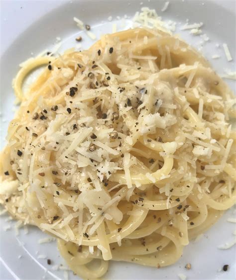 Spaghetti With Cacio E Pepe Cheese And Pepper An Italian Dish