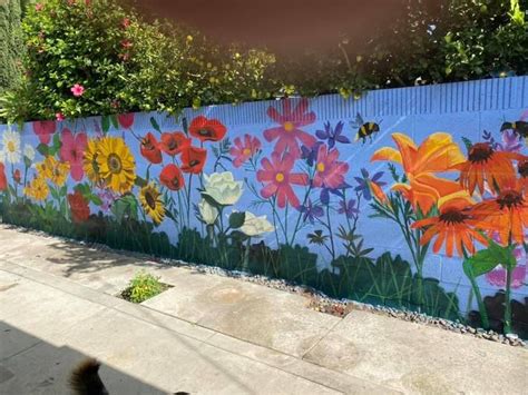 Pin By Bruce Tinch On Art Murals Out Door Garden Mural Flower Mural