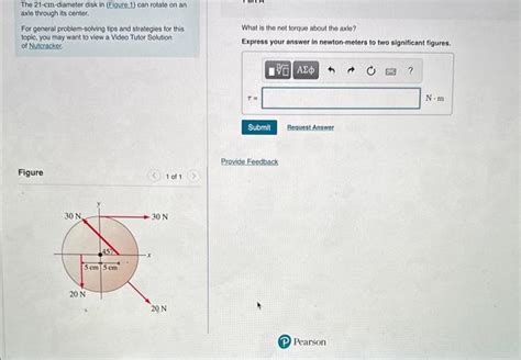 Solved The 21 Cm Diameter Disk In Figure 1 Can Rotate On Chegg