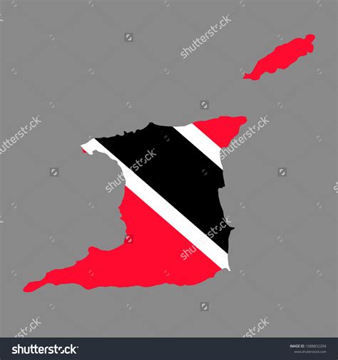 Vektor Stok Silhouette Country Borders Map Trinidad Tobago Tanpa Royalti 1088852204 Shutterstock