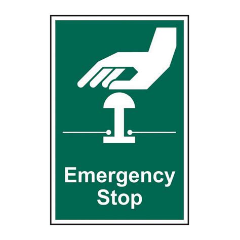 Emergency Stop Sign Self Adhesive Vinyl 200mm X 300mm Rsis