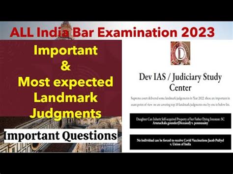 Important Landmark Judgments For AIBE 2023 Most Expected List Of