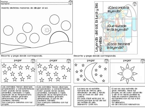 Geniales Actividades Para Trabajar Sobre La Leyenda Del Sol La Luna Y Las Estrellas Educación