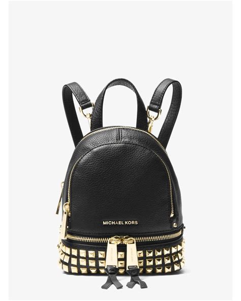 Michael Kors Rhea Mini Studded Leather Backpack In Black Lyst