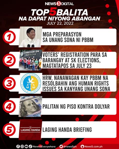 News5 On Twitter Narito Ang Top5Balita Na Dapat Niyong Abangan