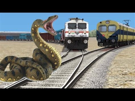 Giant Anaconda Vs Trains Stops The Train Beamng Drive Snake