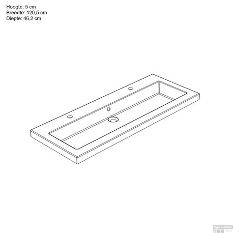 Wastafel Allibert Dyspo 120 5x5x46 2 Cm Glanzend Wit