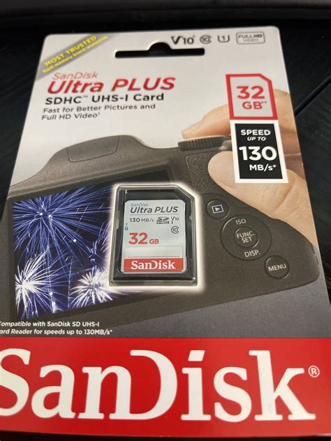 NEW SEALED SanDisk Ultra Plus 32GB SDHC UHS I Memory Card FULL HD