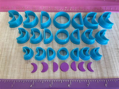 Moon Phases Set Cutters For Polymer Clay Jewelry Earring Etsy