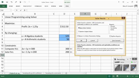 Linear Programming Solver Ex 1 Youtube