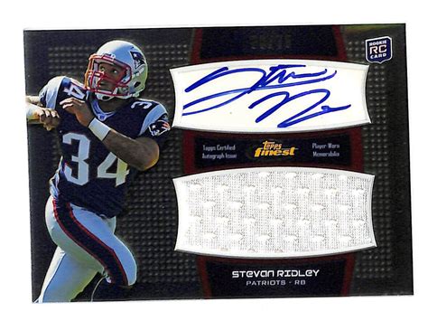 Stevan Ridley Topps Finest Ajr Sr Blue Refractor Auto Patch