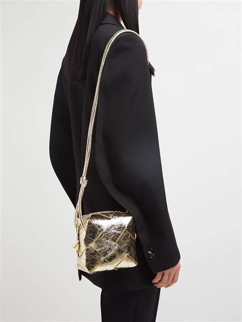 Bottega Veneta Mini Cassette Laminated Crossbody Bag In Supermoon Modesens