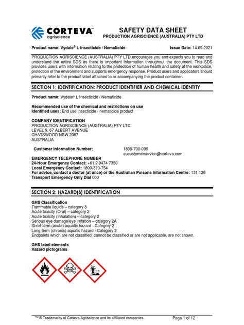 Safety Data Sheet Section 1 Identification Product Identifier And