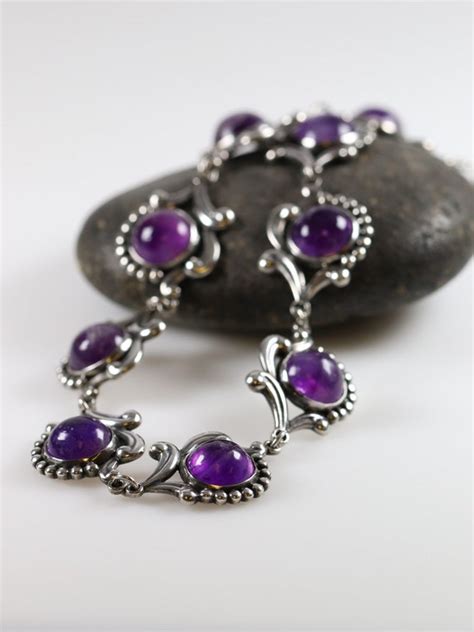 Los Castillo Amethyst Necklace Sterling Silver Vint Gem