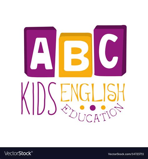 Abc english education for kids logo symbol Vector Image