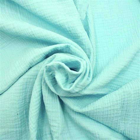 Plain Light Blue 06 Double Gauze Cotton Fabric Uk Fabric