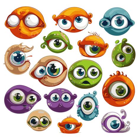 Ojos Clipart Gracioso Monstruo Ojos Conjunto Dibujos Animados Vector