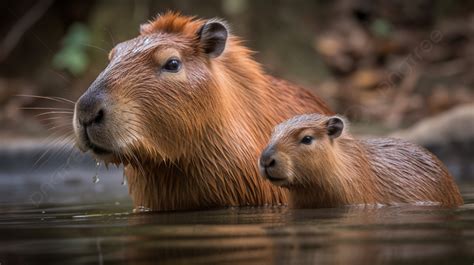 Capybara Baby Swimming