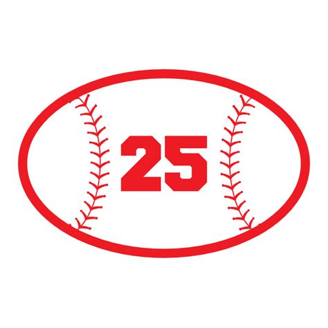 Custom Oval Softball Sticker With Your Number