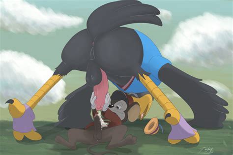 Rule 34 Anthro Avian Beak Bird Black Feathers Bottomless Brown Fur Crow Cum On Stomach Disney