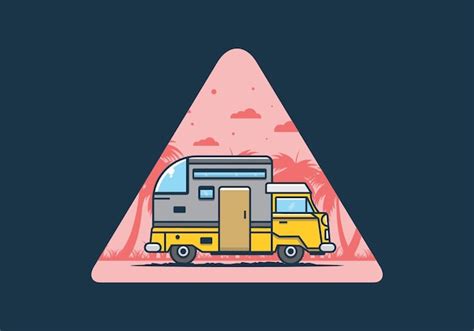 Ilustraci N Plana De Autocaravana Personalizada Vector Premium