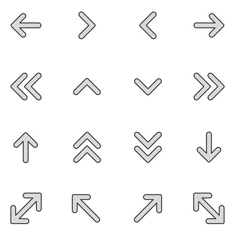 Arrows Filled Line Icon Set 12713509 Vector Art At Vecteezy