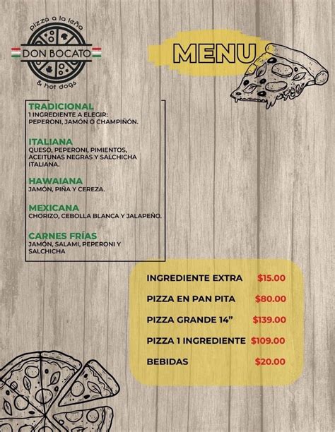 Menu At Don Bocato Restaurant Hermosillo